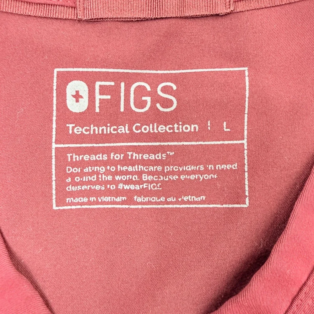 FIGS Maternity Technical Scrub Set Size XL / L Burgundy Jogger V-Neck Medical - Picture 12 of 16